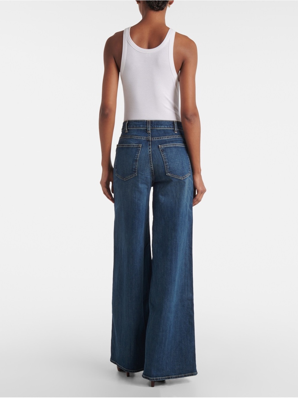 Nili Lotan Rolland Wide Leg High-Rise Women's Jeans Simon Wash - Picture 3 of 6